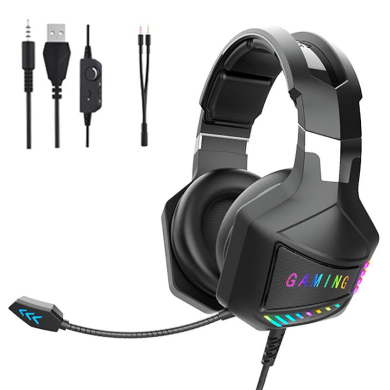 Tai Nghe Chơi Game RGB Nhiều Màu Sắc Bao Tai Tai Nghe Chơi Game Với Micro Cao Cấp Dòng Trong Có Dây Gắn Đầu Máy Tính Điện Thoại Y98A
