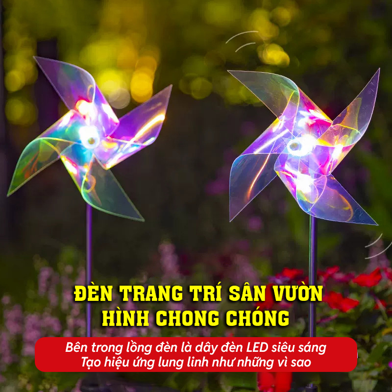 Đèn trang trí năng lượng mặt trời Chong chóng, tích kiệm điện, bóng siêu sáng, chống thấm nước - DA3074