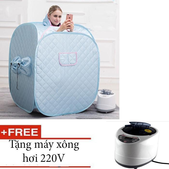 Phòng xông hơi xếp gọn Sauna Box Tặng kèm máy xông hơi gia đình 220V và ghế ngồi