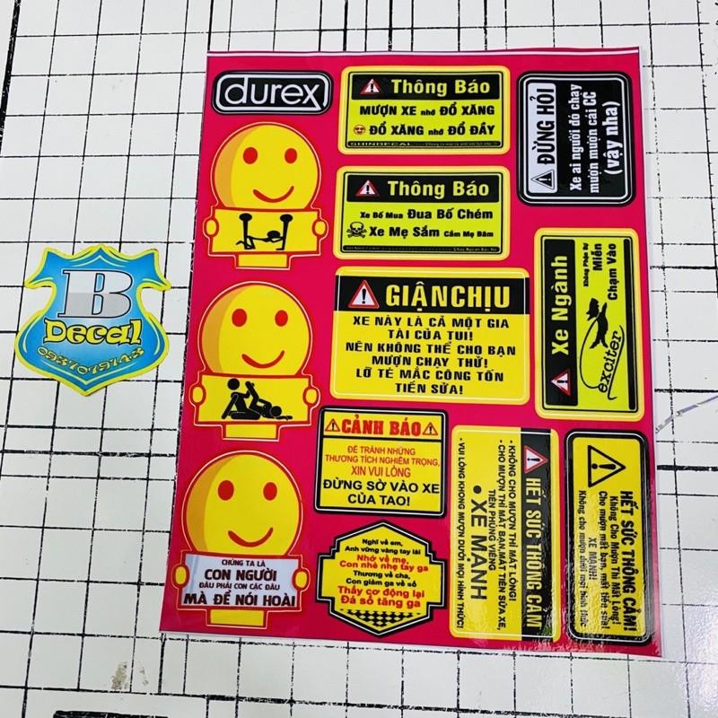 Tem logo sticker cảnh báo con người