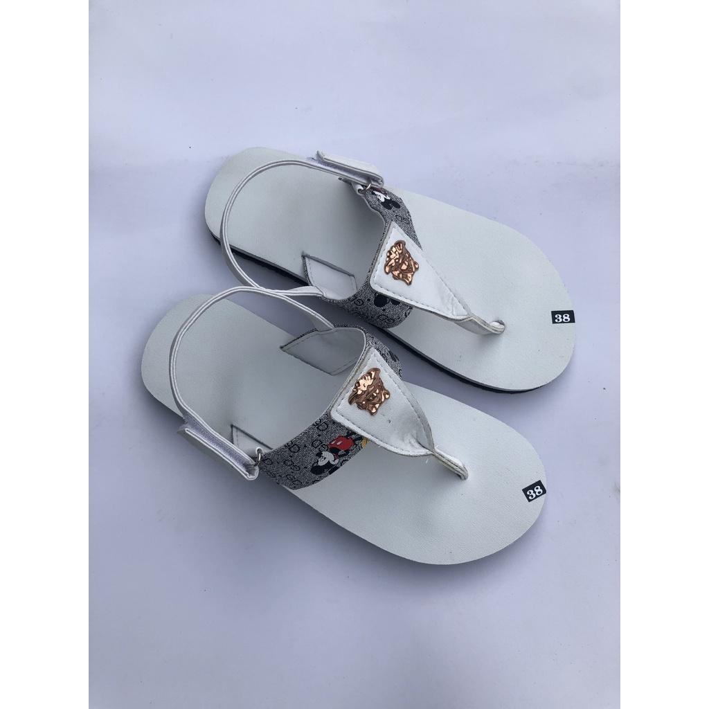 sandals nữ ( đế trắng quai hậu micky xám phối trắng ) size từ 34 đến 41 nữ khác size ib chọn thêm