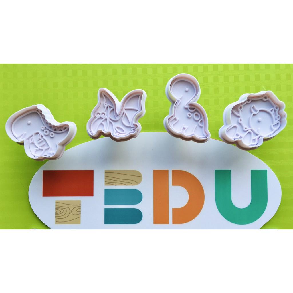BỘ KHUÔN KHỦNG LONG CỔ LÙN CHƠI BỘT NẶN ĐẤT NẶN AN TOÀN TEDU