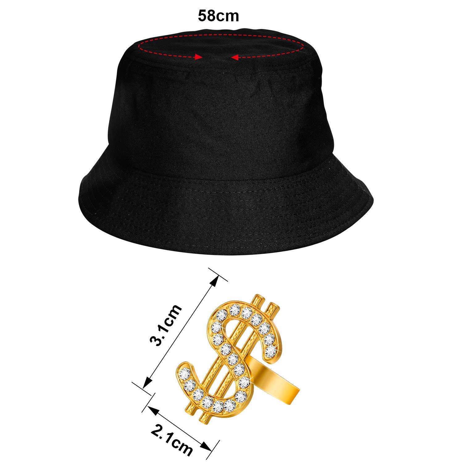 Bộ trang phục Hip Hop Bộ dụng cụ rapper 80s/90 phụ kiện xô áo râm trang phục dây chuyền cho nam giới cho nam giới