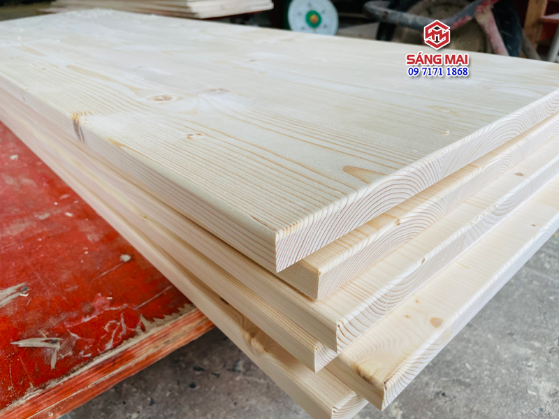 [MS159] Tấm mặt bàn gỗ thông rộng 40cm x dày 2cm x dài 120cm + gia công láng mịn