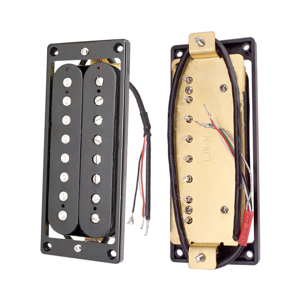 2 chiếc Đầu Ra Cao Guitar Đôi Phối Xanh Humbucker Bán Tải Cổ Cầu Bộ Đen