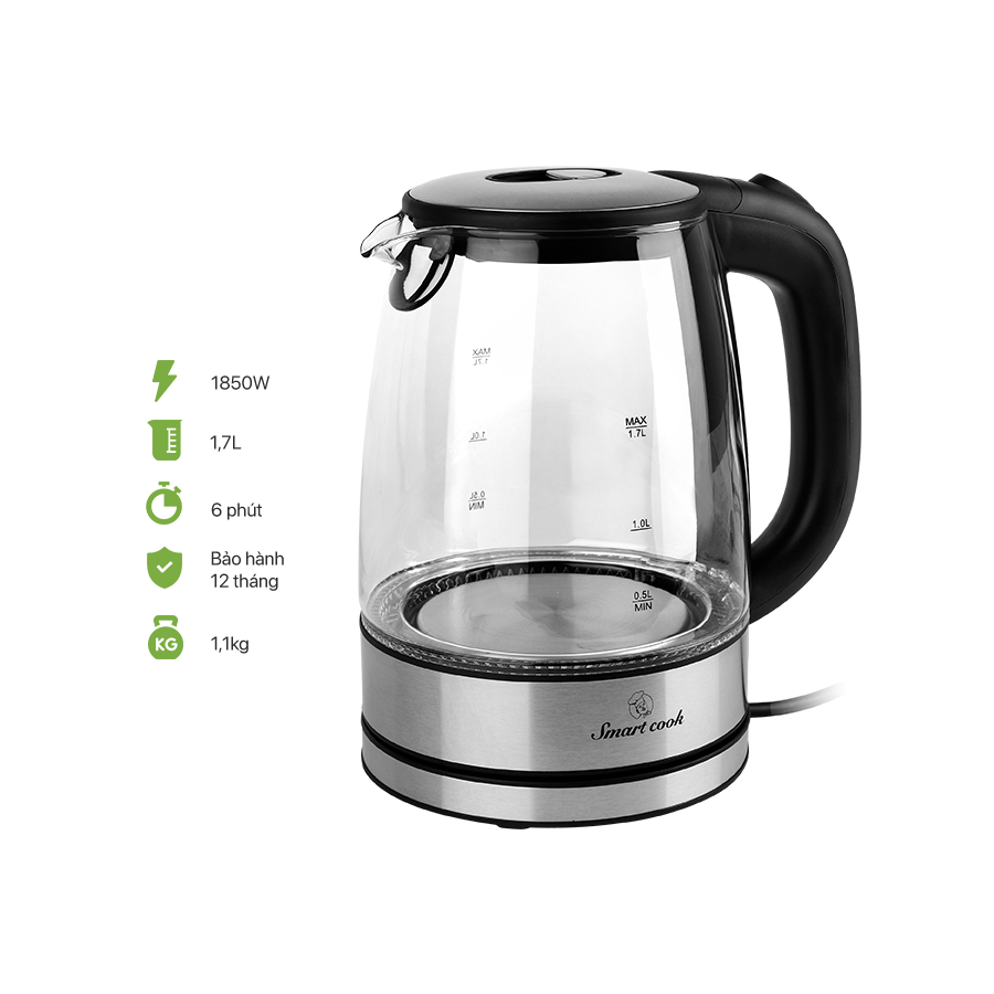 Ấm đun nước siêu tốc Elmich Smartcook ICS-3859 - Hàng chính hãng