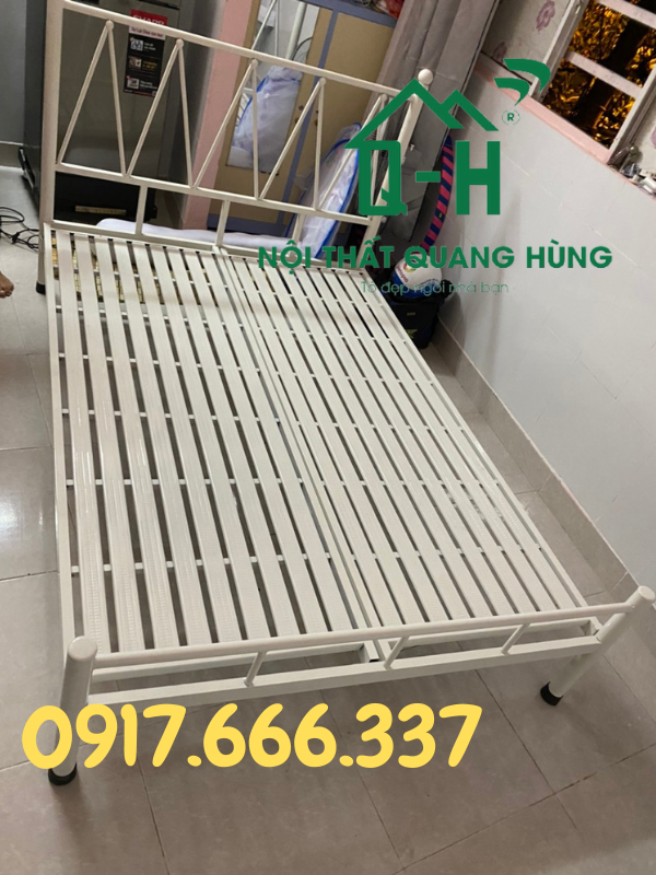 GIƯỜNG NGỦ SẮT THIẾT KẾ MẪU TAM GIÁC NHIỀU KÍCH THƯỚC DÀNH CHO GIA ĐÌNH