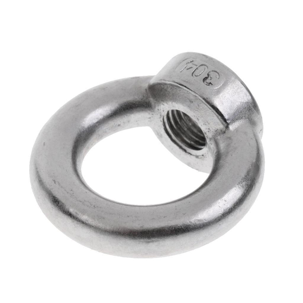 M14&M16 304 Stainless Steel Lifting Eye Nut Ring Shape Nuts - 2 Size, 2 Pack, Perfect for many marine and industrial applications