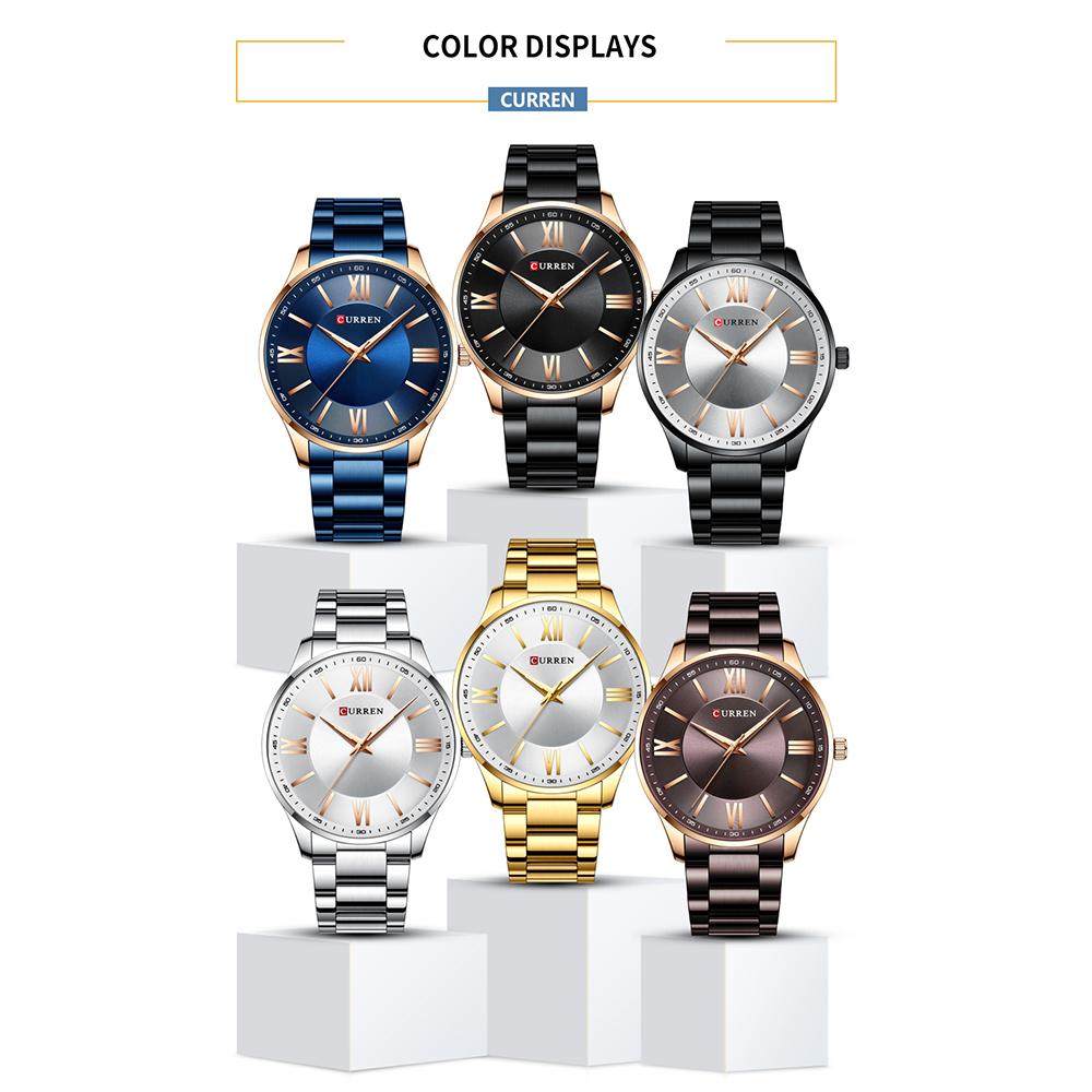 Đồng hồ thạch anh nam Dây đeo bằng thép không gỉ Thời trang Chronograph 3ATM CURREN 8383