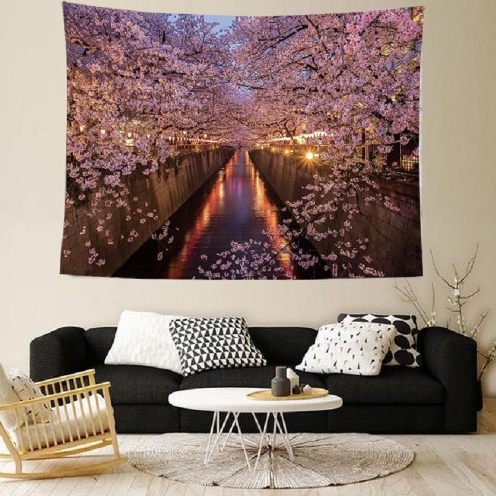 Tranh trang trí hoa anh đào đẹp sang trọng lớn 150 cm