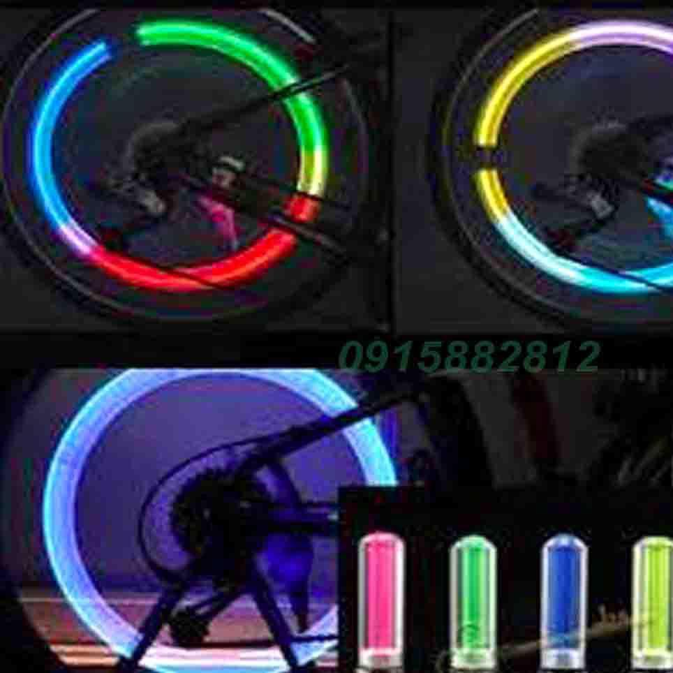 Set 2 đèn led phát sáng gắn trang trí van bánh xe đạp / mô tô SIÊU SÁNG Siêu rẻ