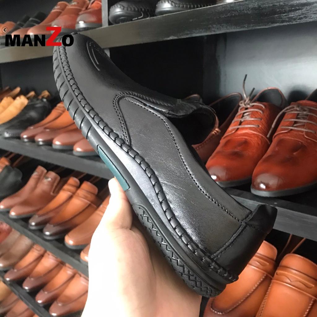 Đen & Nâu - Giày lười da mềm mang rất êm chân - Bảo hành 12 tháng - Manzo store - GT 104