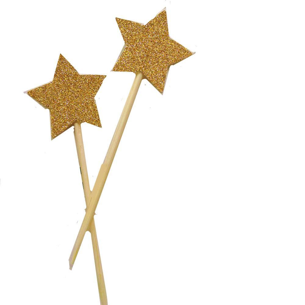 20pcs Glitter Paper Star Cake Topper Birthday Kids Baby Shower Cake Decor