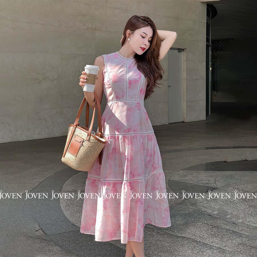 Đầm maxi hoa hồng ren Joven