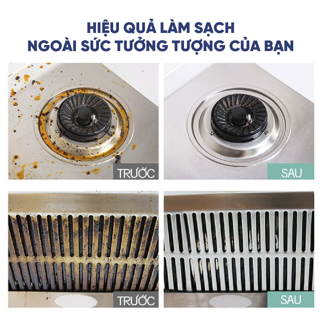 Xịt tẩy dầu mỡ Enzyme bồ hòn ECOCARE 500ml tinh dầu Quế/Cam Sả kháng khuẩn, làm sạch thiết bị nhà bếp
