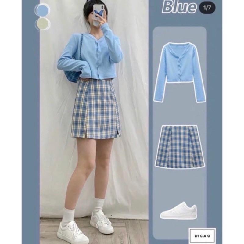Áo croptop nút giả thun borip cao cấp