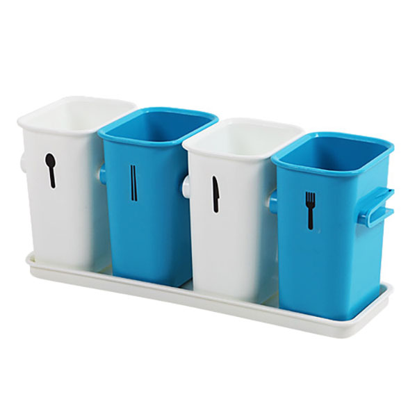 Set 4 Khay Đựng Đồ Đa Năng ChangSin Living - White/Blue - CS03000