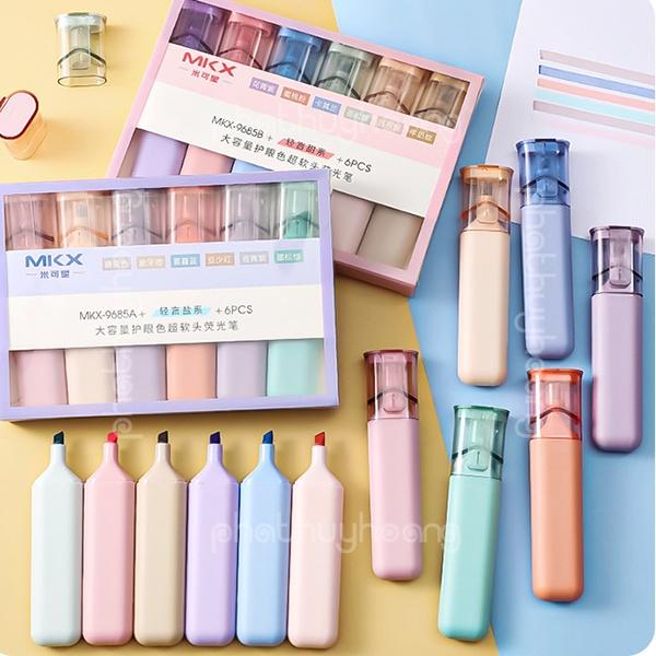 Bộ 6 bút dạ quang Pastel ( Có bán lẻ 1 bút chọn màu ) màu sắc , bút highlight Pastel độc đáo sang trọng