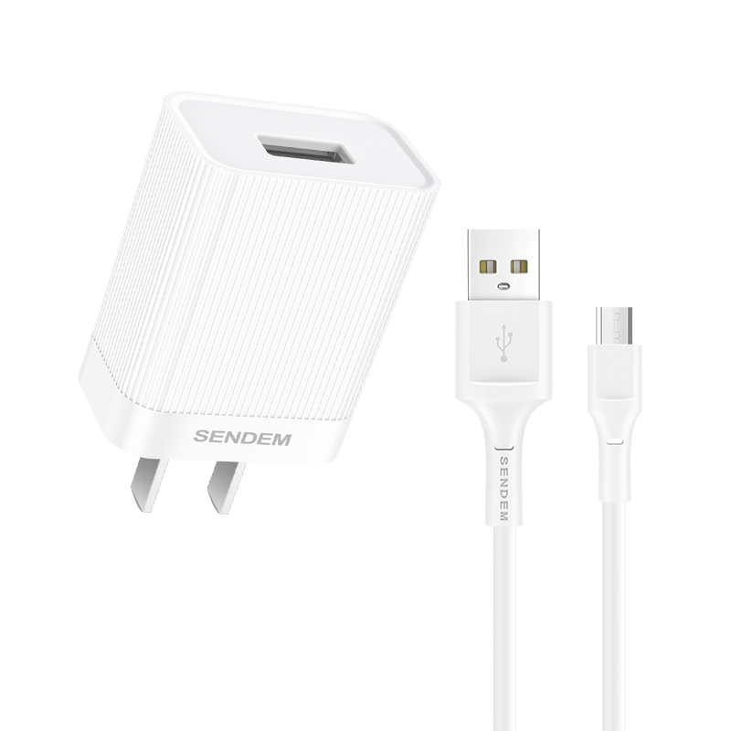 Bộ sạc nhanh SENDEM B03 sạc 2A cáp MicroUSB, Lightning, TypeC - Bộ sạc đạt tiêu chuẩn CCC quốc gia sạc nhanh an toàn mà không hại pin - Hàng chính hãng