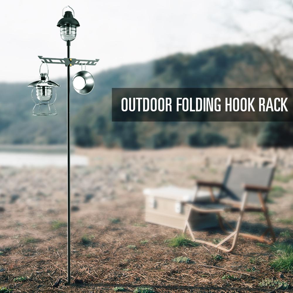Camping Storage Rack Aluminum Alloy Lantern Stand Adjustable Cookware Clothes Hanger Desk Mount Storage Organizer for Outdoor Camping Picnic Fishing BBQ