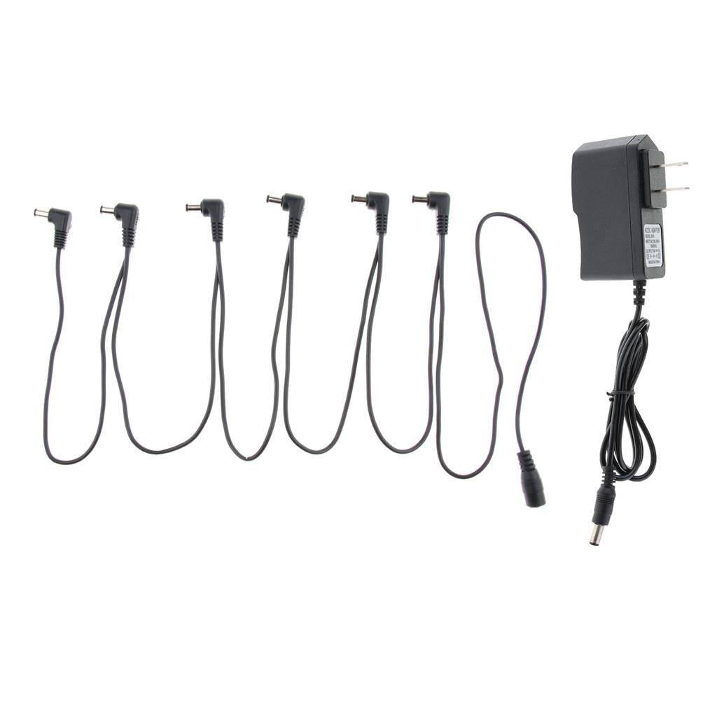 Black 1 to 6 Way Guitar Effects Power Supply Cable for Electric Guitar Bass Parts