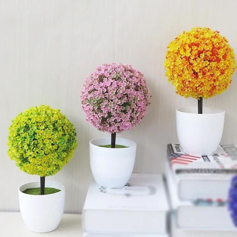 Siêu rẻ-Chậu hoa cẩm tú cầu -Hoa giả trang trí để bàn