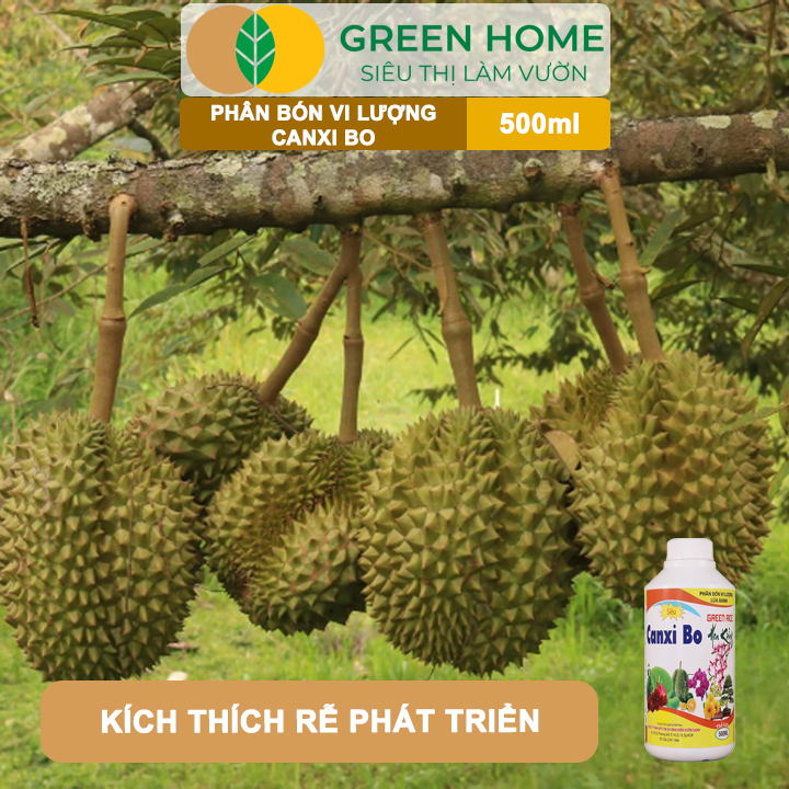 Phân Bón Vi Lượng Canxi Bo GreenHome, Chai 500ml, Chống Rụng Hoa, Tăng Đậu Trái, Giúp Trái Lớn Nhanh