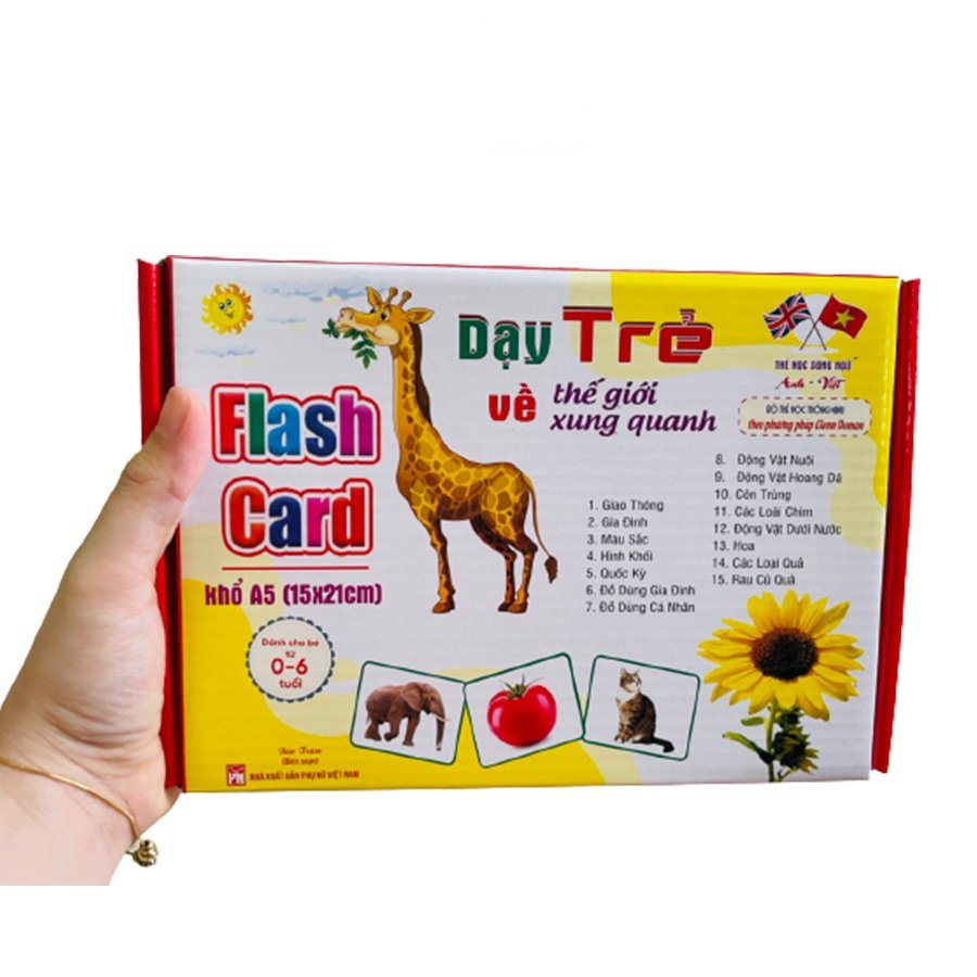 Đồ chơi thẻ học thông minh cho bé loại lớn 256 thẻ Flashcard Glenn doman