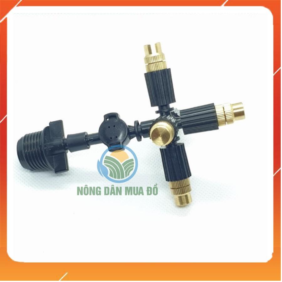 COMBO 40 Béc phun sương 5 hướng đồng chân ren 21 có van chống rỉ