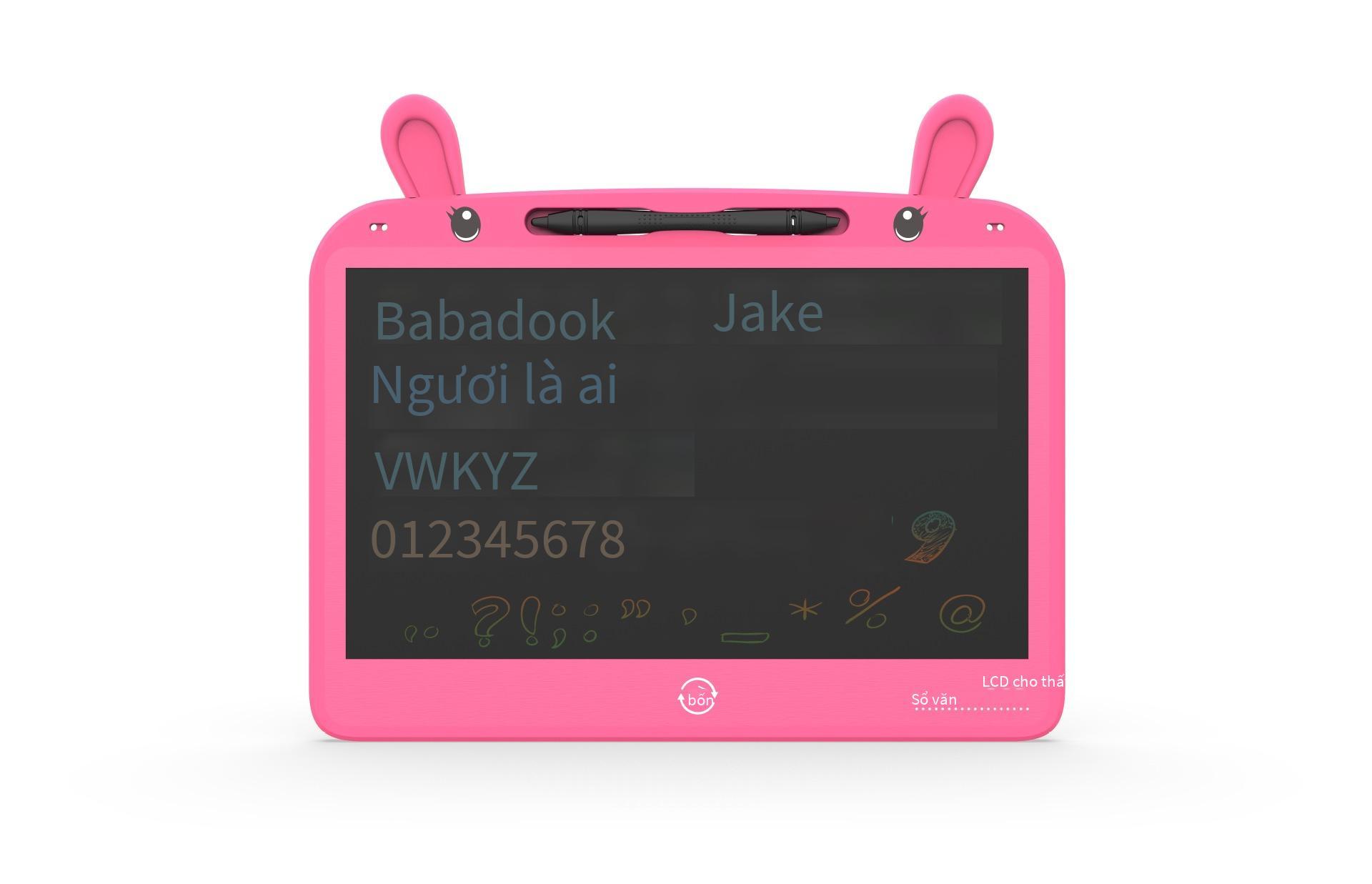 Bảng chữ viết tay LCD thỏ hoạt hình 13,5 inch thuận lợi nhất cho trẻ em vẽ và thư pháp bảng graffiti bảng viết LCD kích thước lớn