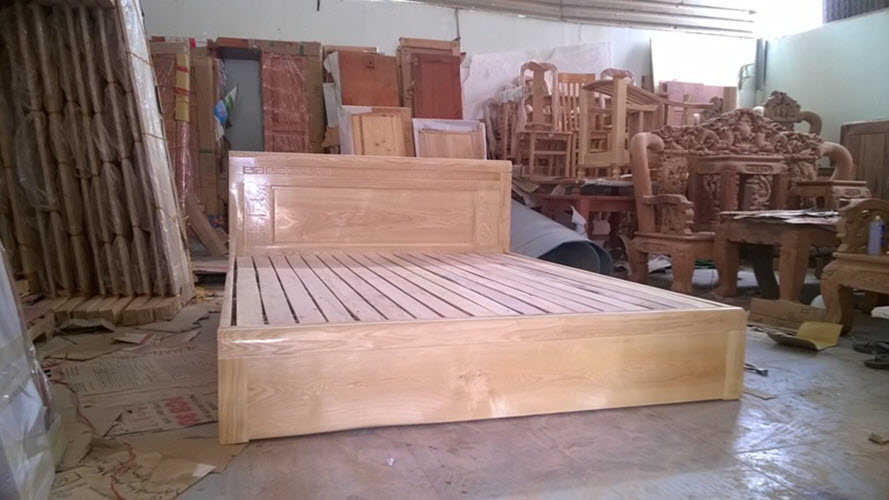 Giường ngủ gỗ kiểu hộp cao 30cm kích thước 1m6x2m và 1m8x2m