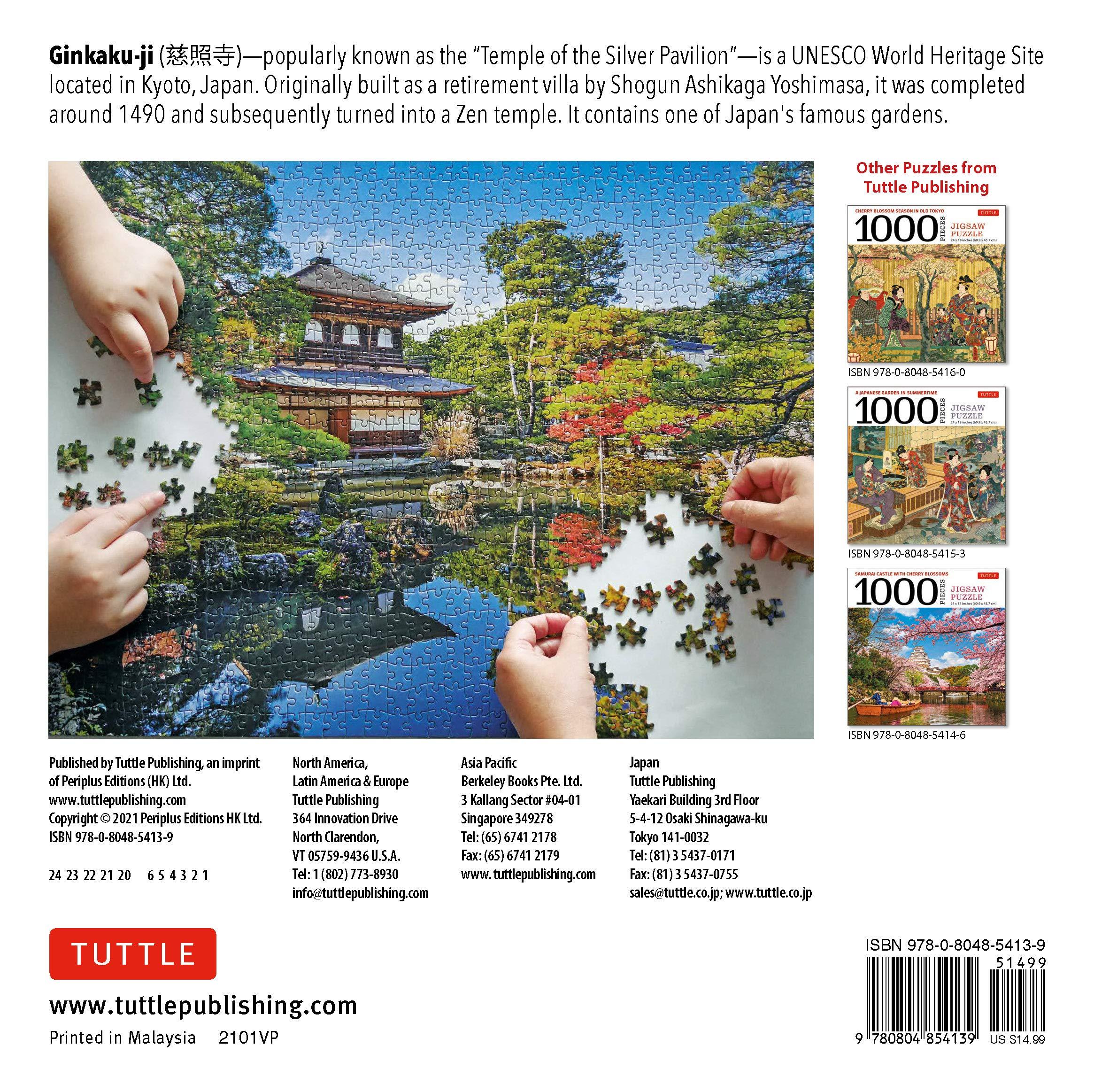 Tranquil Zen Garden In Kyoto Japan- 1000 Piece Jigsaw Puzzle: Ginkaku-ji Temple, Temple Of The Silver Pavilion (Finished Size 24 in x 18 in)