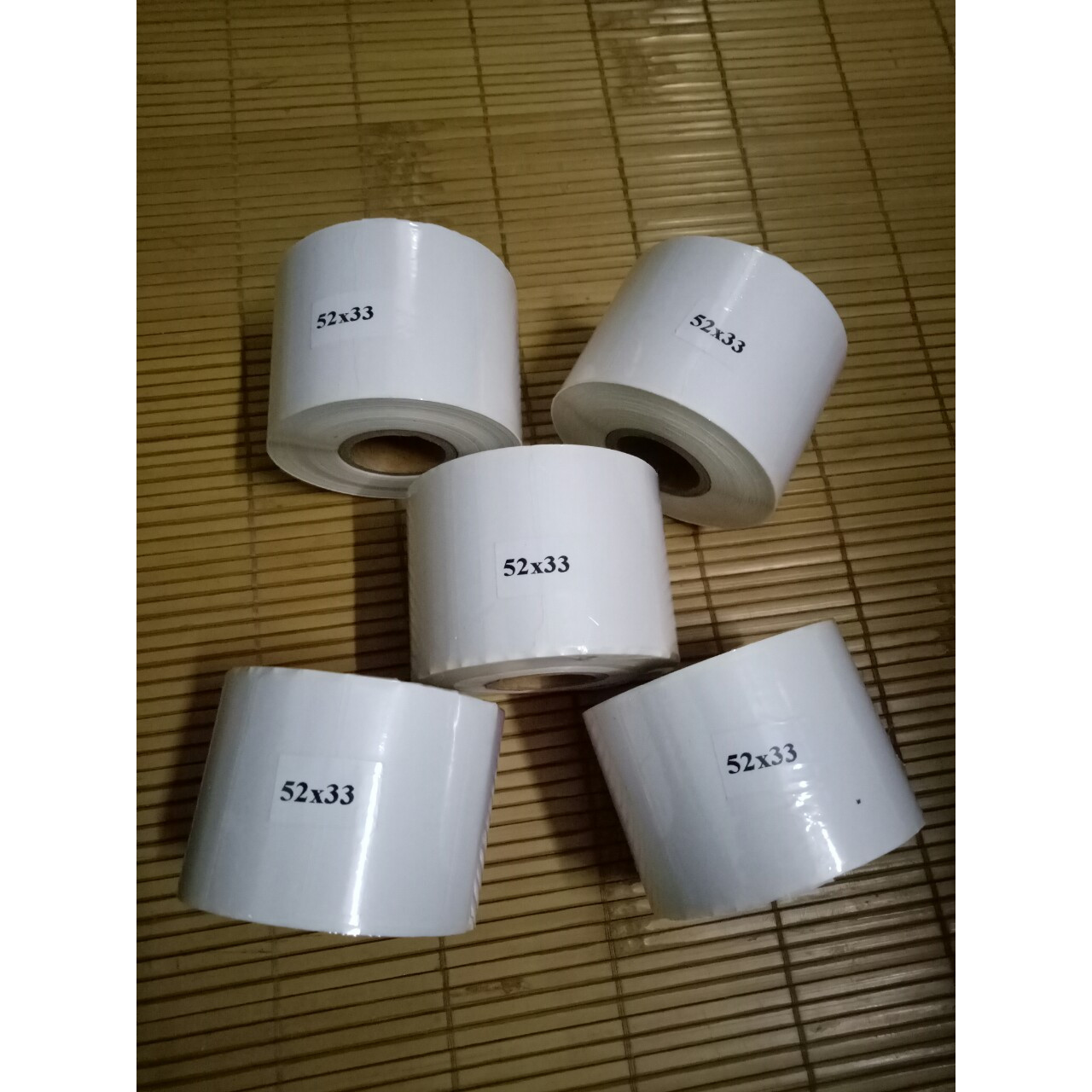 Set 5 cuộn giấy in tem trà sữa 52*33mm