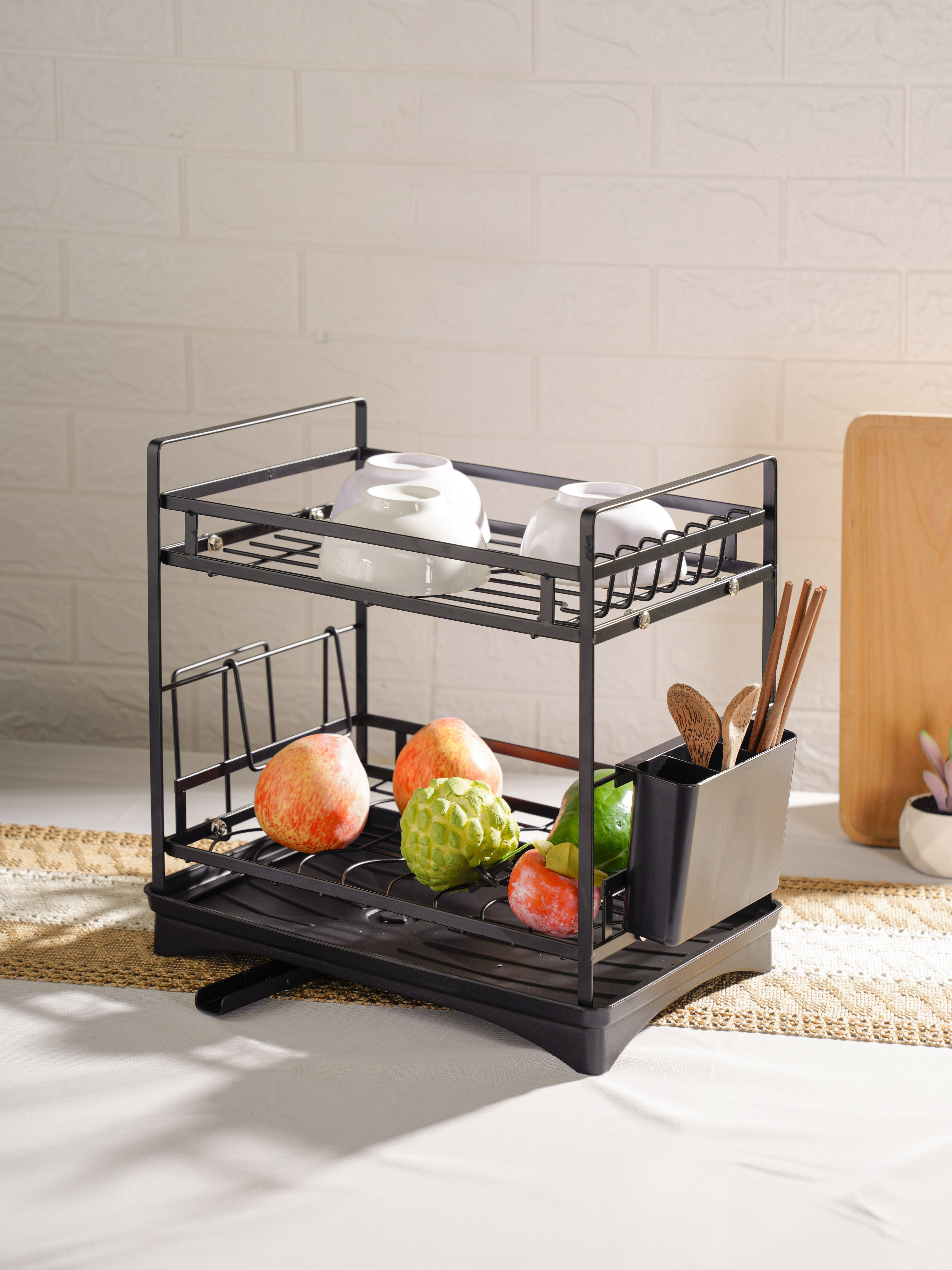 Kệ úp bát đĩa nhà bếp đa năng 2 tầng kèm khay hứng nước . Phân phối bởi Cobi Home