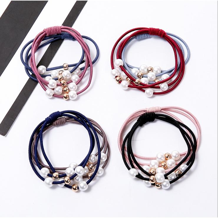 Set 5 sợi Dây cột phiên bản hàn quốc, dây buộc đầu, dây chun, phụ kiện tóc PK04