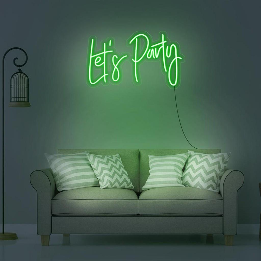 Đèn led neon sign hình Let's Party | Saigonneonart | Sử dụng điện 12V | Chuyên dùng trang trí tường, trang trí phòng ngủ, trang trí nhà , trang trí quán coffee, trang trí cửa hàng