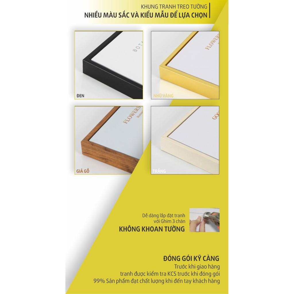 Tranh canvas Mẫu Đơn Hồng Trang Trí Treo Tường - Tặng kèm đinh treo đa năng