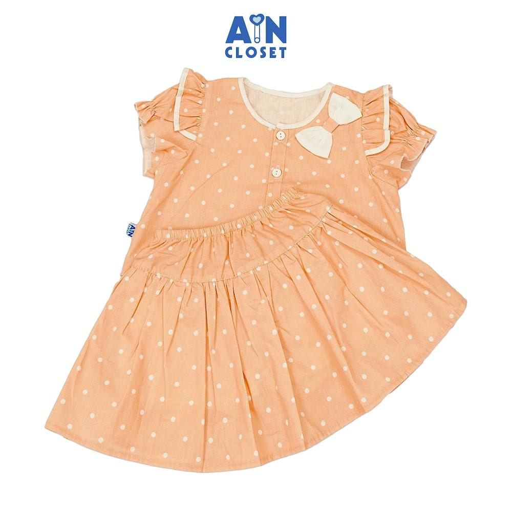 Set Áo Váy bé gái họa tiết Bi Cam Cotton - AICDBG13Q1J5 - AIN Closet