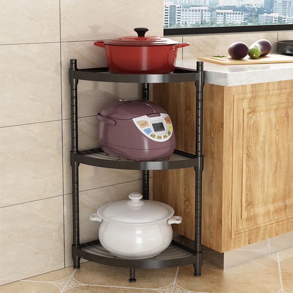 Kệ 3 tầng chứa đồ bằng thép chống gỉ có thể tháo rời đa năng