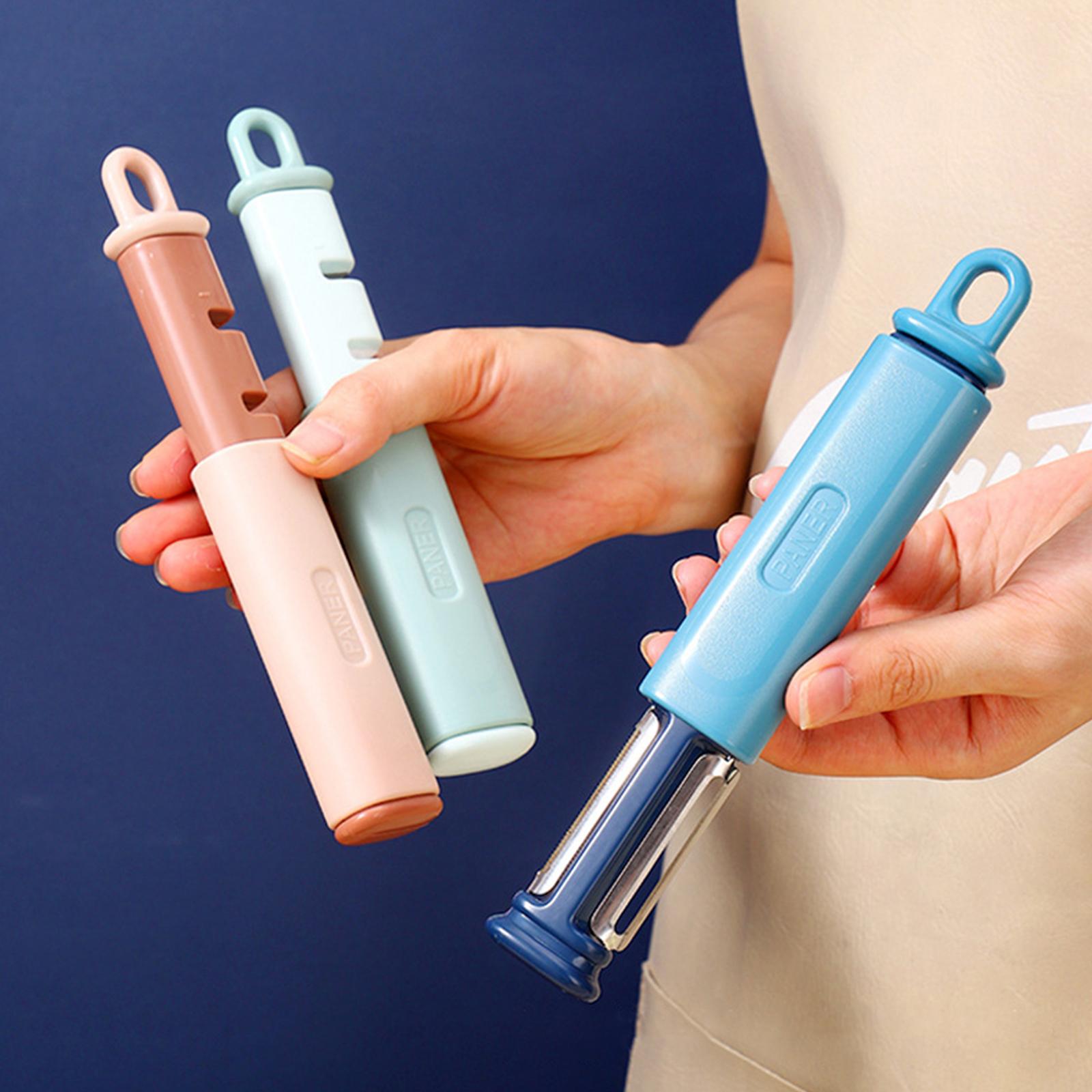 2 In 1 Peeler & Knife Sharpener Multifunctional Vegetable & Fruit Peeler Kitchen Stainless Steel Swivel Peeler