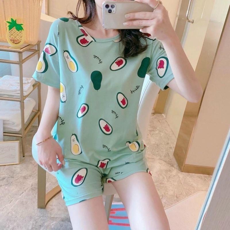 (Có size M/L)Bộ đồ ngủ thun cotton mềm mại dễ thương