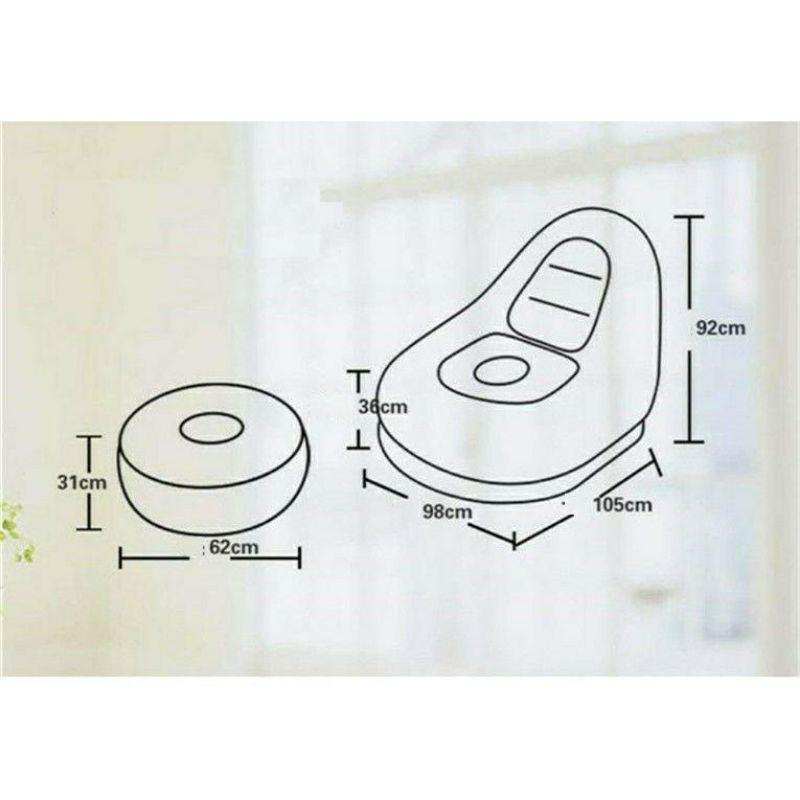 Ghế hơi tựa lưng bọc nhung cao cấp-bơm điện