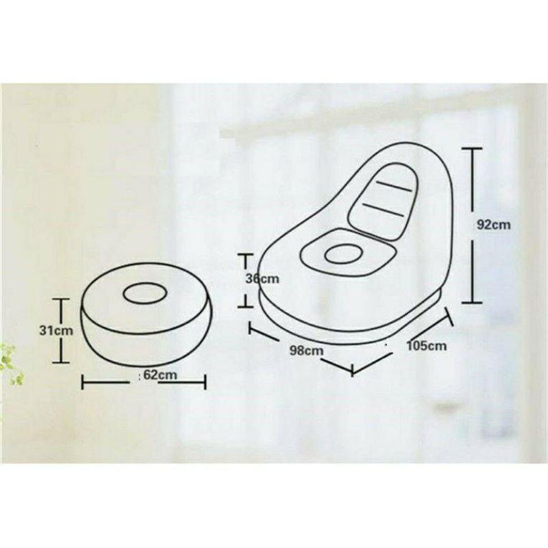 Ghế hơi tựa lưng bọc nhung cao cấp-bơm điện