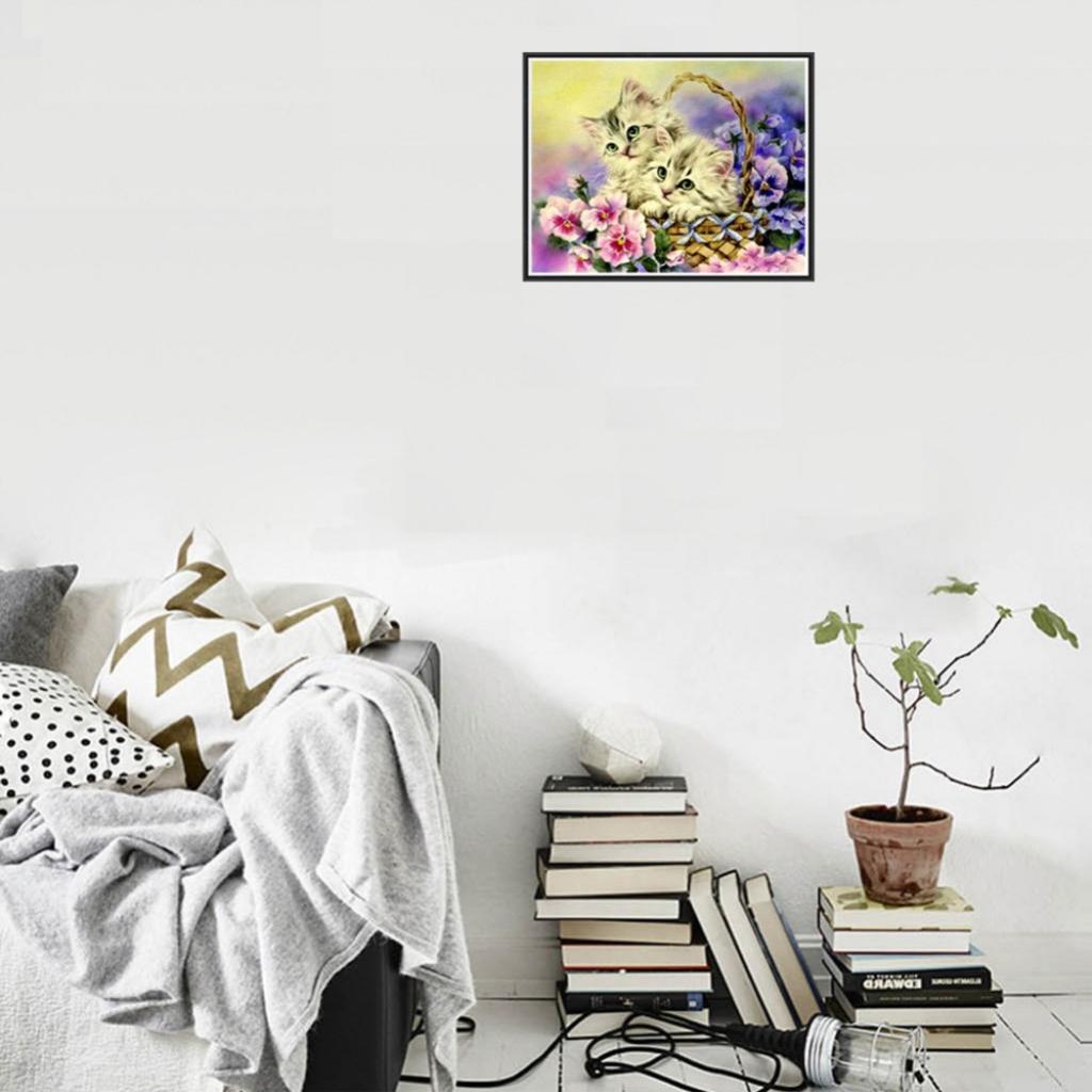 DIY 5D Diamond Painting Cat Rhinestone Picture Embroidery Kit for Home Decor