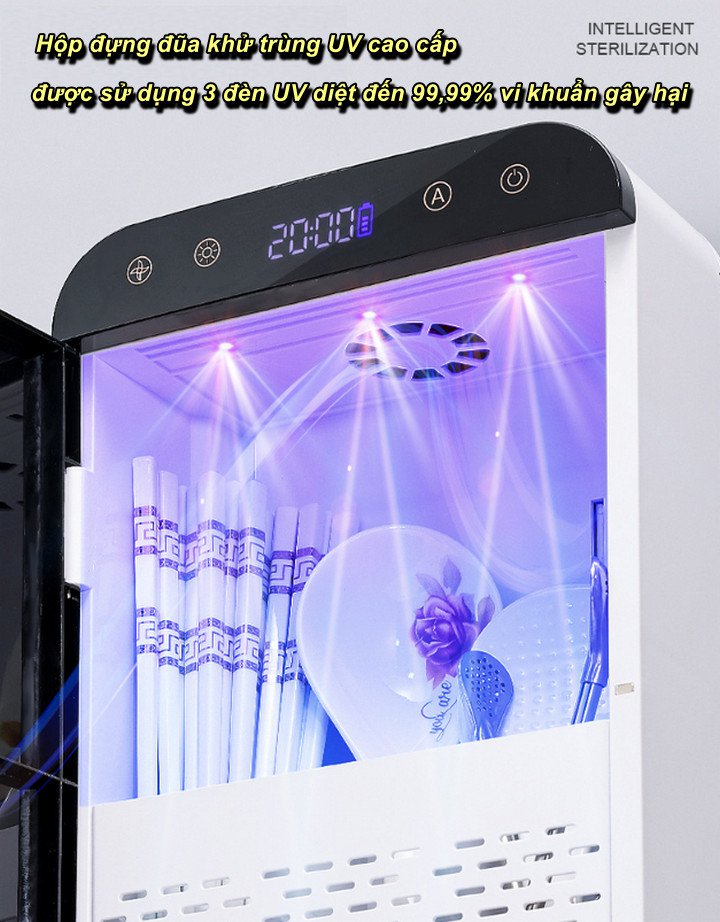 Hộp khử trùng dụng cụ ăn UV có làm khô nhanh Intelligent Sterilization cao cấp - Home and Garden
