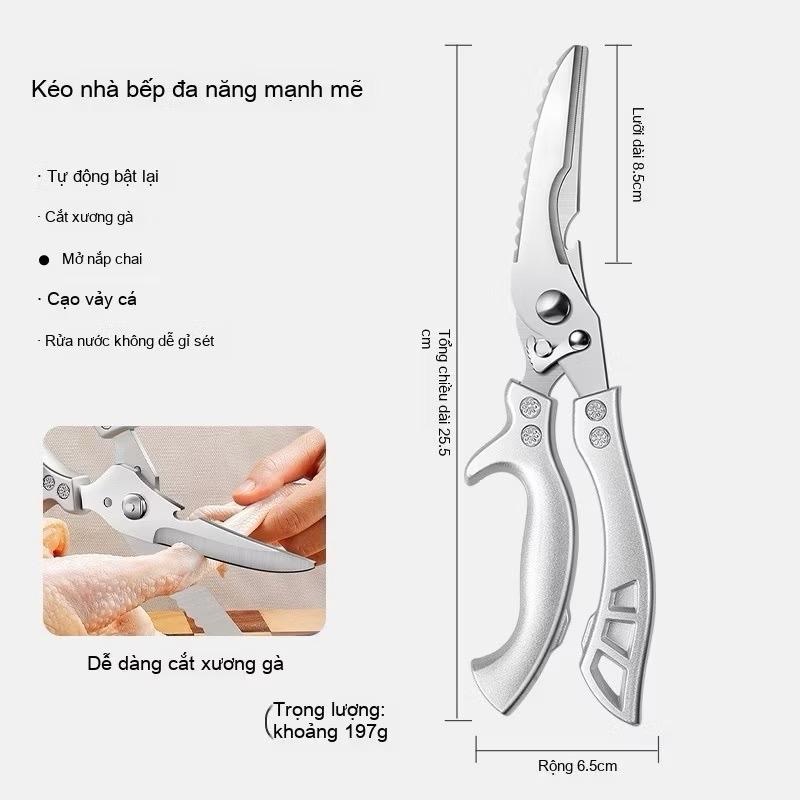 [AnhOtShop] Kéo đa năng cho nhà bếp, kéo cắt xương gia cầm bằng thép không gỉ tiện dụng cho bếp