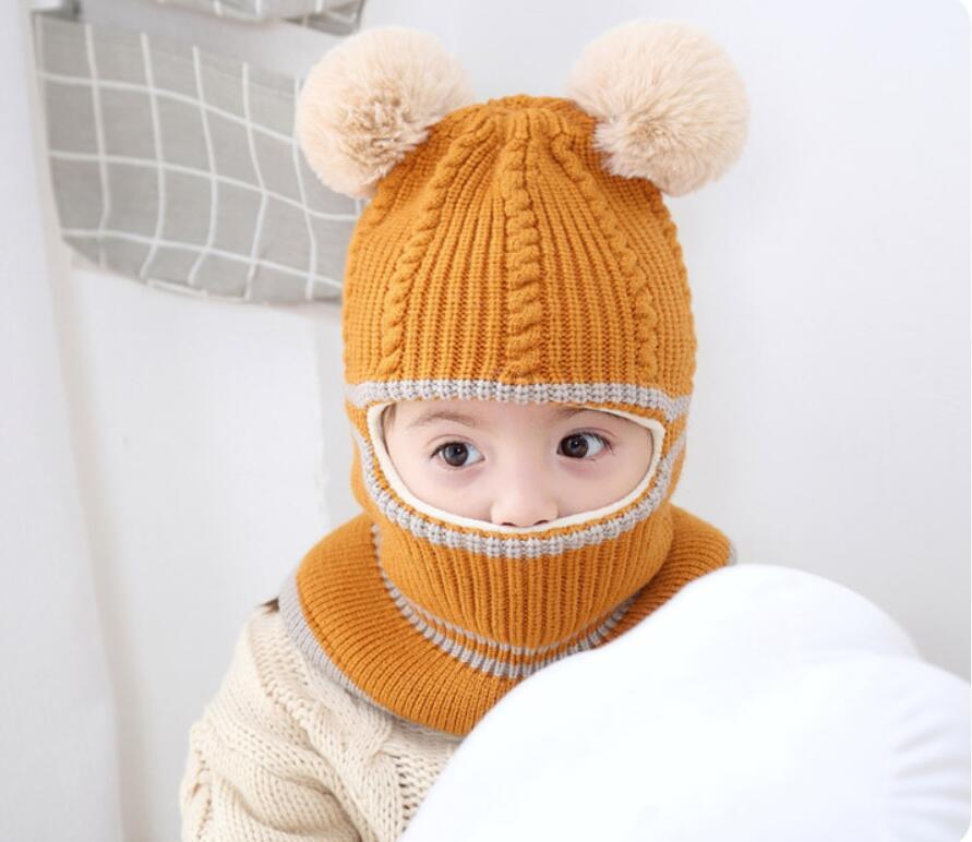 Trẻ Em Mùa Đông Nhiệt Trẻ Em Mũ Khăn Bộ Bé Bonnet Khăn Enfant Dệt Kim Nón Dễ Thương Cho Bé Gái Bé Trai Beanies 1-5 Năm