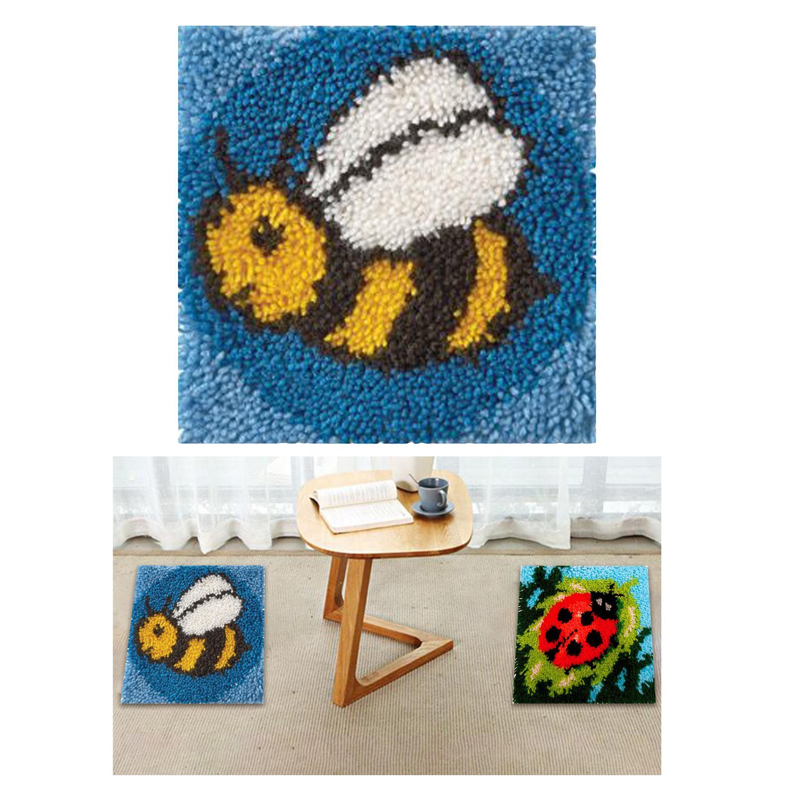 2 Sets Latch Hook Rugs Carpets Cushion Mat Making Kit Crafts for Beginner