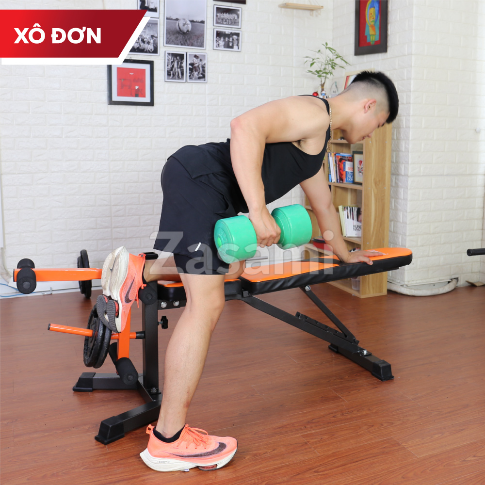 Giàn tạ đa năng kết hợp xà đơn xà kép Zasami 8215 - Kèm 50kg tạ gang, đòn 1m5 - tặng bộ tạ đeo chân