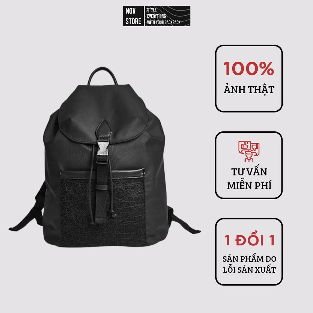 Balo thời trang nam nữ, họa tiết in nổi vải nylon cao cấp chống thấm nước đựng vừa Laptop 15.6inch và A4 - novstore